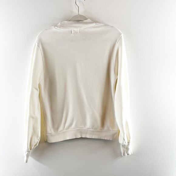 Nation LTD Crewneck Long Sleeve Pullover Sweatshirt White Medium - Picture 5 of 8